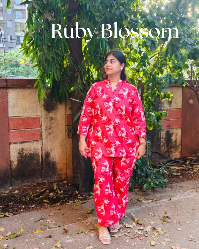 Women's cotton co-ord set for hot and humid weather