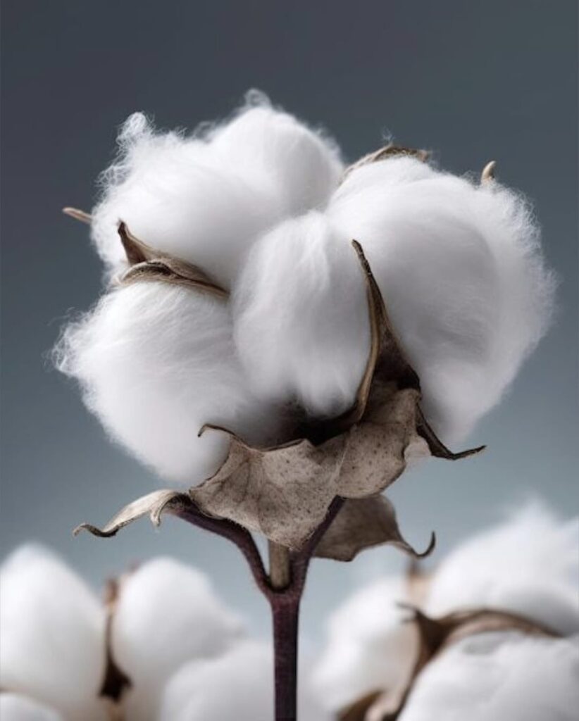 Natural cotton plant used to produce pure cotton fabric.